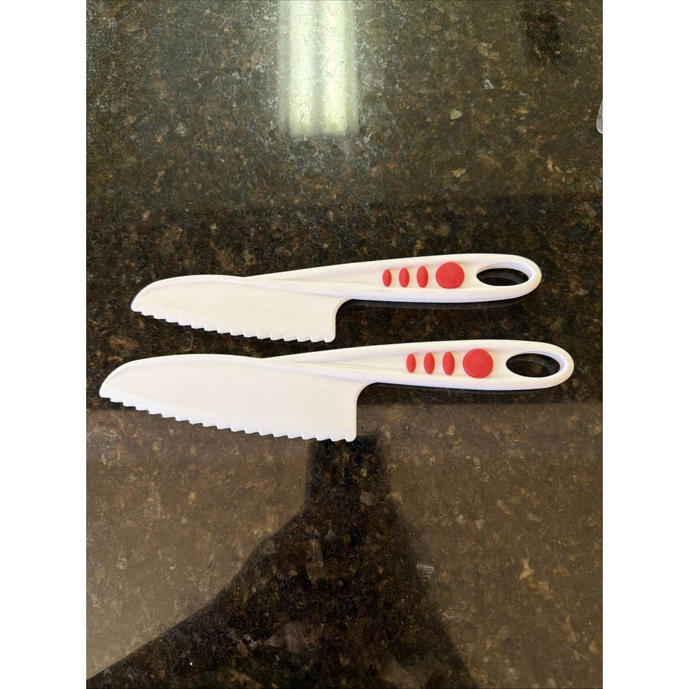 Curious Chef Kids Nylon Knife Set Of 2 Plastic Safety Cooking Slicing Safety